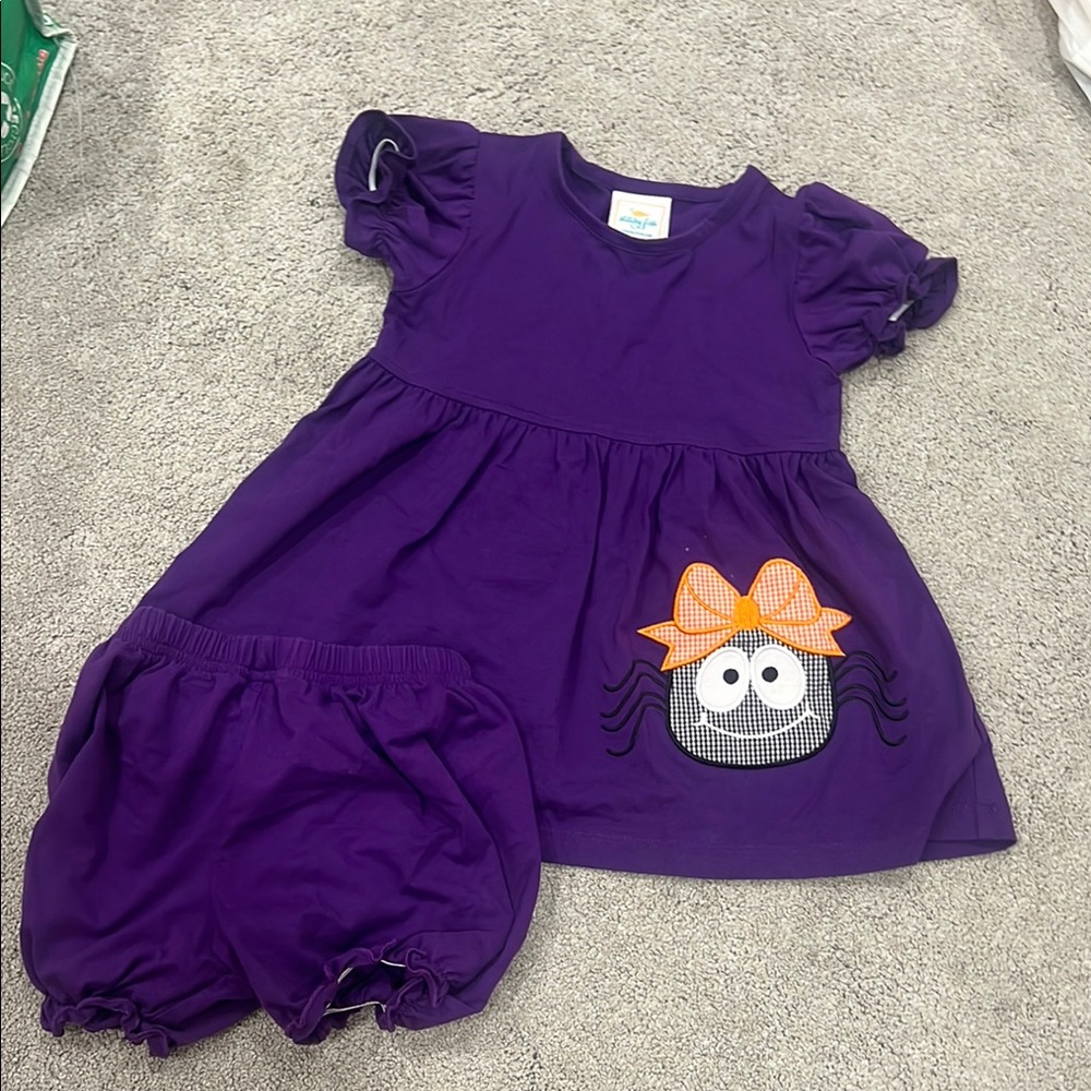 Purple Toddler Dress with Spider Design - Picture 1 of 1